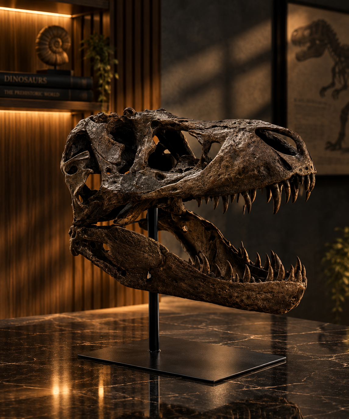 Fossil Finish T Rex Skull